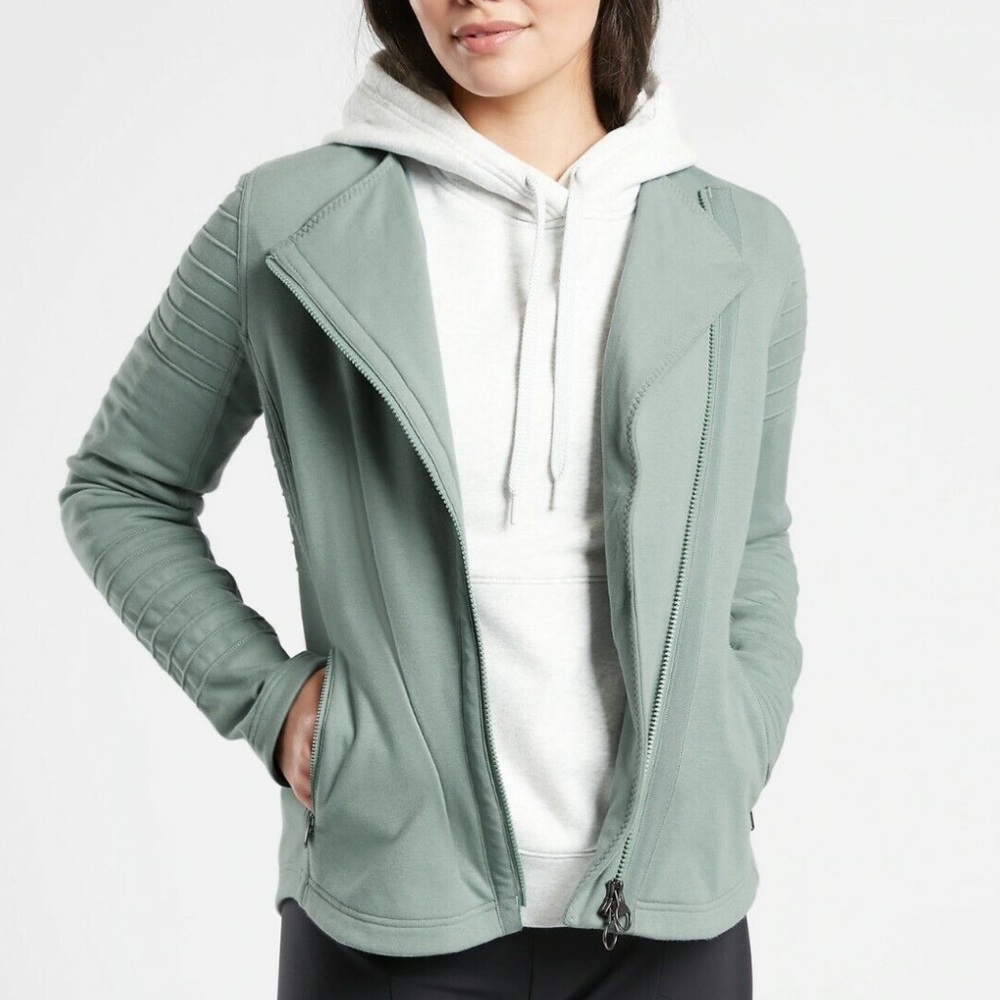 NWT Athleta Moto jacket size small. Sea foam color.